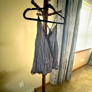 American Eagle camisole tank top blue with tie waist. Size large women’s